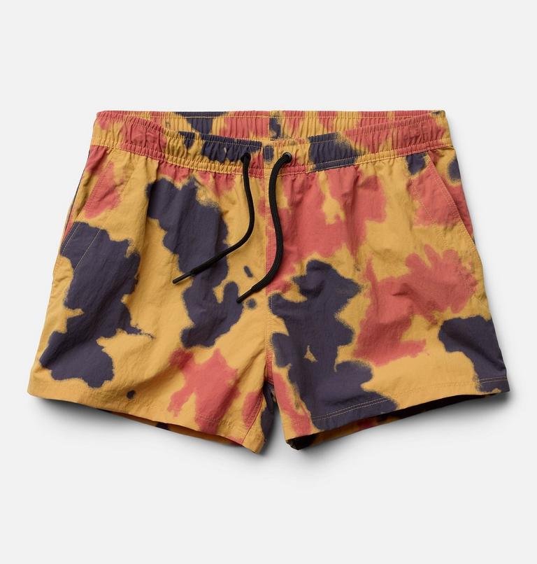 Women's Stryder Swim Short, Color: Sundown Gold Blissed Dye Print, image 3