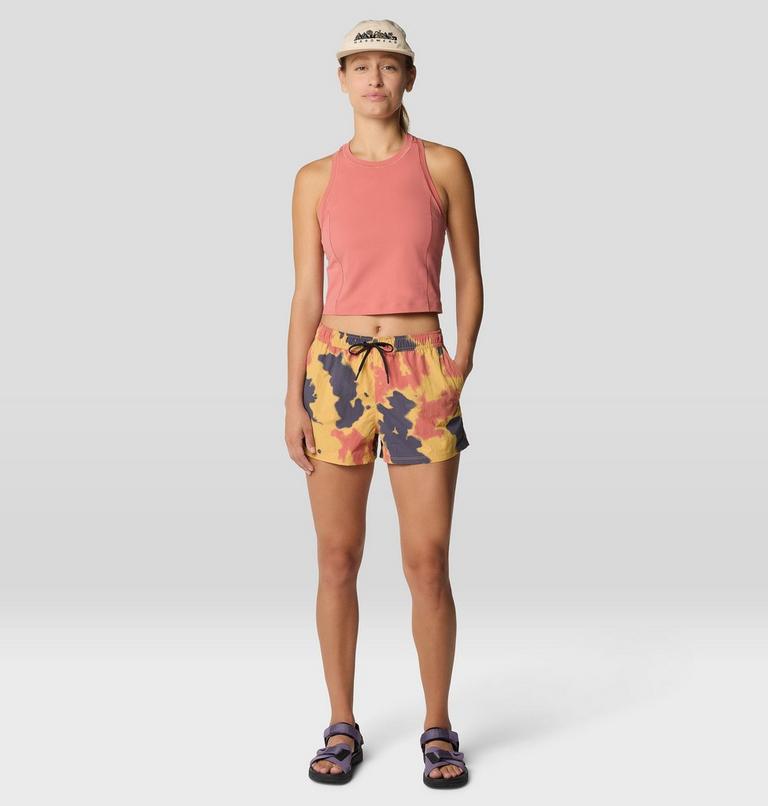 Women's Stryder Swim Short, Color: Sundown Gold Blissed Dye Print, image 2