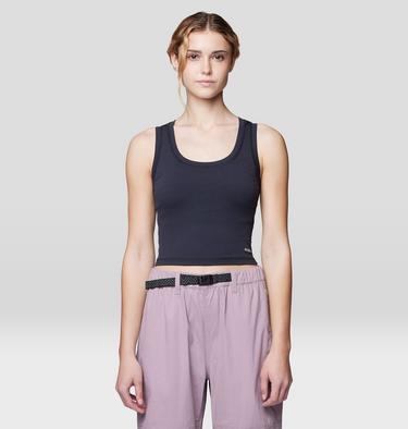 Women's Peak Knit Tank, Color: Black, image 1