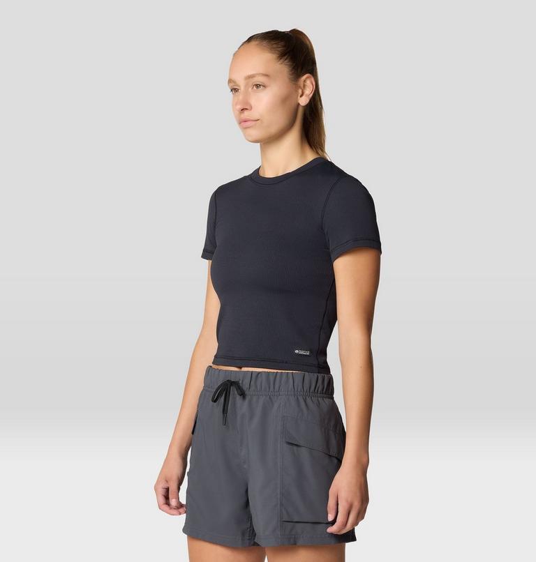 Women's Peak Knit Short Sleeve, Color: Black, image 4