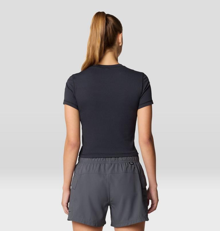 Women's Peak Knit Short Sleeve, Color: Black, image 3