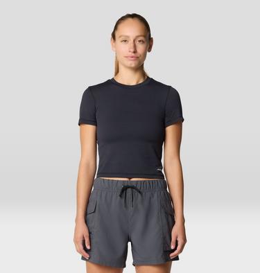 Women's Peak Knit Short Sleeve, Color: Black, image 9