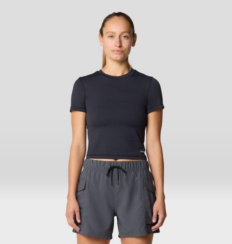 Women's Peak Knit Short Sleeve, Color: Black, image 1