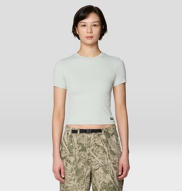 Women's Peak Knit Short Sleeve Shirt, Color: Gamma Grey, image 3