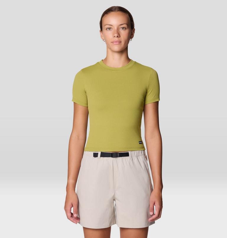 Women's Peak Knit Short Sleeve, Color: Bright Fatigue, image 5