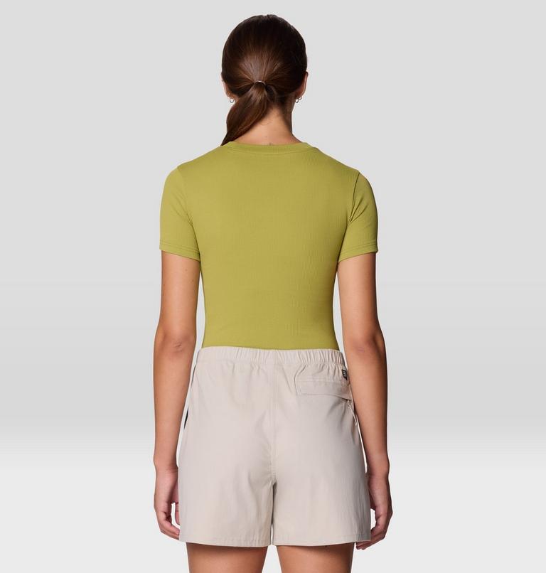 Women's Peak Knit Short Sleeve, Color: Bright Fatigue, image 3