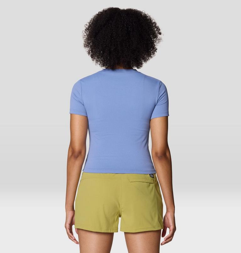 Women's Peak Knit Short Sleeve, Color: Best Coast Blue, image 3