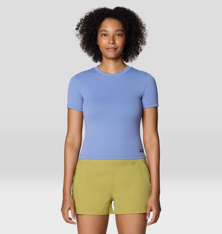 Women's Peak Knit Short Sleeve, Color: Best Coast Blue, image 1