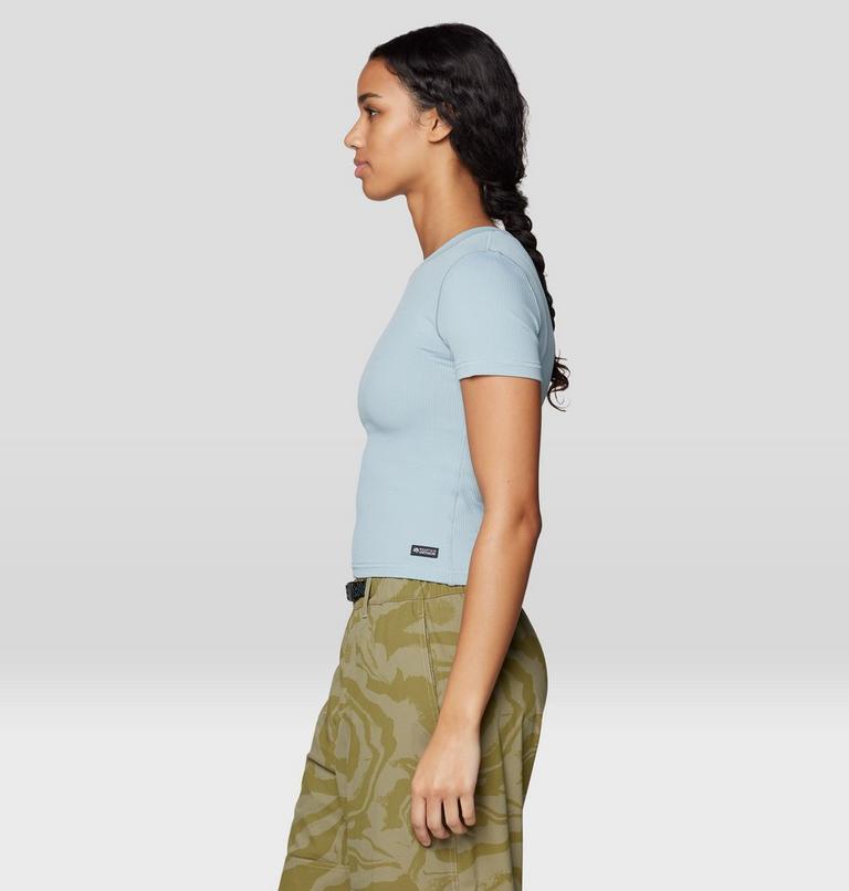 Women's Peak Knit Short Sleeve, Color: Ice Shadow, image 3