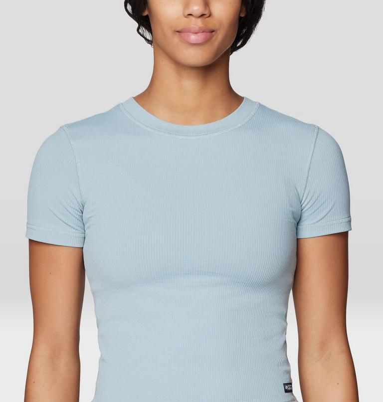 Women's Peak Knit Short Sleeve, Color: Ice Shadow, image 4