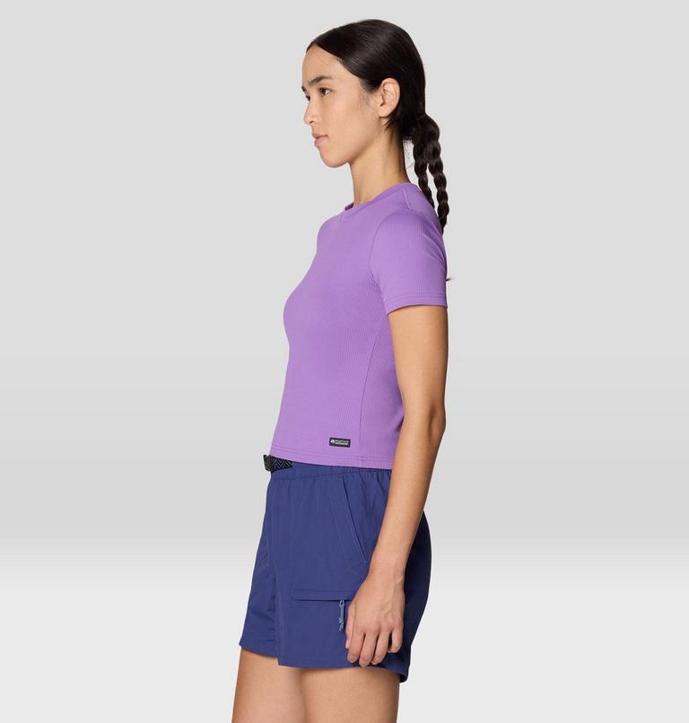 Women's Peak Knit Short Sleeve, Color: Purple Plummet, image 4