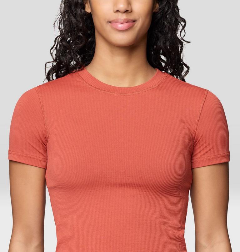 Women's Peak Knit Short Sleeve, Color: Mars Red, image 5