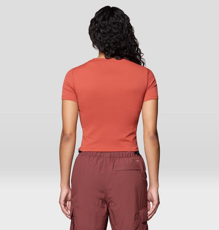Women's Peak Knit Short Sleeve, Color: Mars Red, image 2