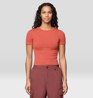 Women's Peak Knit Short Sleeve, Color: Mars Red, image 5