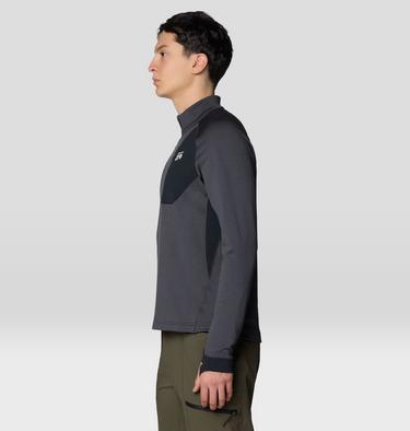 Men's Up First Tech Fleece Quarter Zip, Color: Shark Heather, Black, image 12