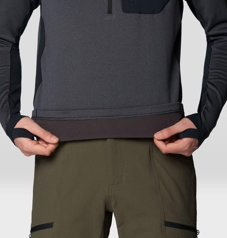 Men's Up First Tech Fleece Quarter Zip, Color: Shark Heather, Black, image 6