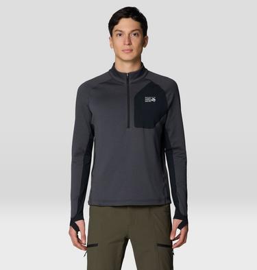 Men's Up First Tech Fleece Quarter Zip, Color: Shark Heather, Black, image 9