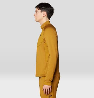 Men's Up First Tech Fleece Quarter Zip, Color: Olive Gold Heather, Black, image 8