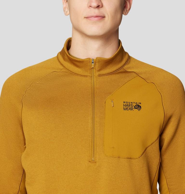 Men's Up First Tech Fleece Quarter Zip, Color: Olive Gold Heather, Black, image 5