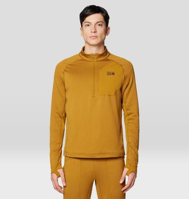 Men's Up First Tech Fleece Quarter Zip, Color: Olive Gold Heather, Black, image 5