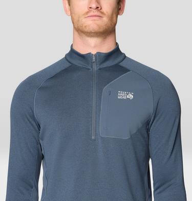 Men's Up First Tech Fleece Quarter Zip, Color: Moon Blue Heather, image 4