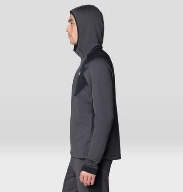 Men's Up First Tech Fleece Hoody, Color: Shark Heather, Black, image 3