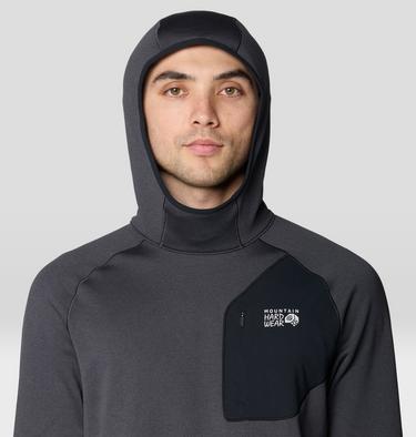 Men's Up First Tech Fleece Hoody, Color: Shark Heather, Black, image 4