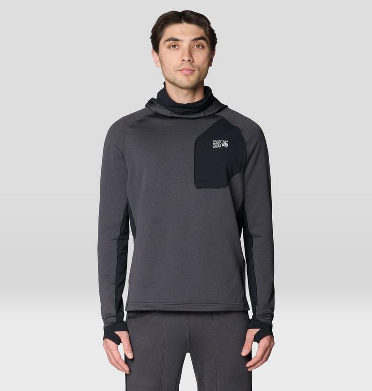 Men's Up First Tech Fleece Hoody, Color: Shark Heather, Black, image 1