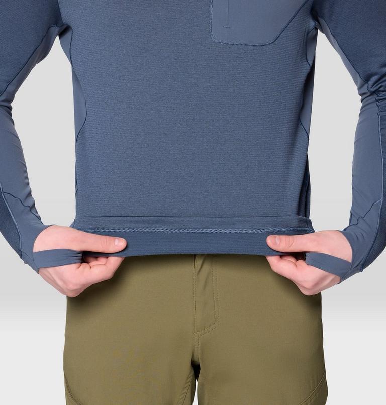 Men's Up First Tech Fleece Hoody, Color: Moon Blue Heather, image 6