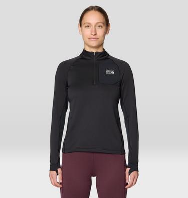 Women's Up First Tech Fleece Quarter Zip, Color: Black, image 1