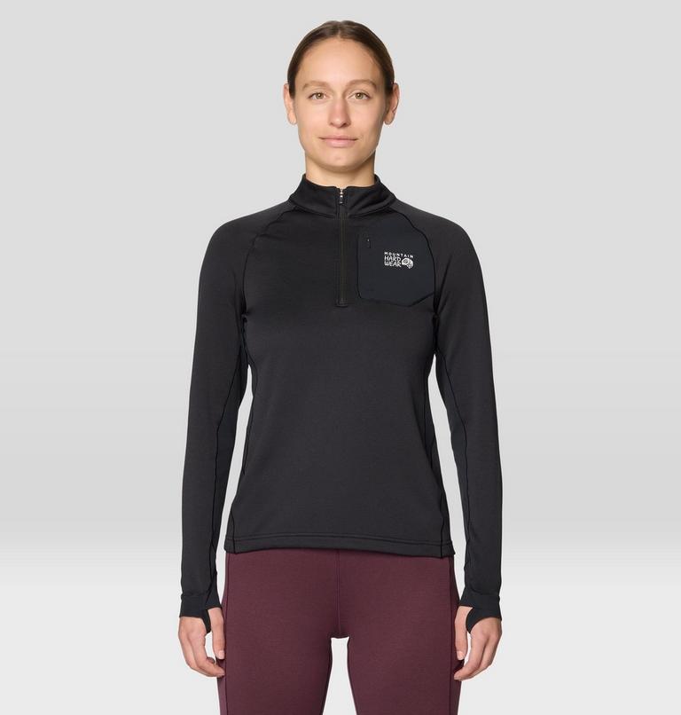 Women's Up First Tech Fleece Quarter Zip, Color: Black, image 1