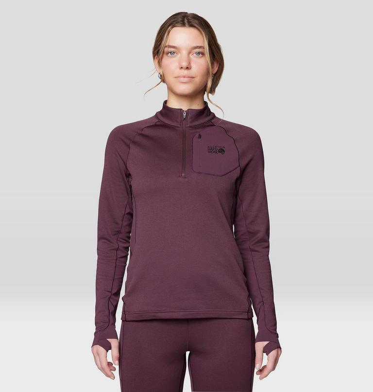 Women's Up First Tech Fleece Quarter Zip, Color: Blackberry, image 1