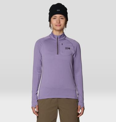 Women's Up First Tech Fleece Quarter Zip, Color: Violet Stone, image 3