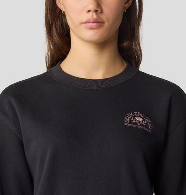 Women's Seek Floral Pullover Crew, Color: Black, image 8