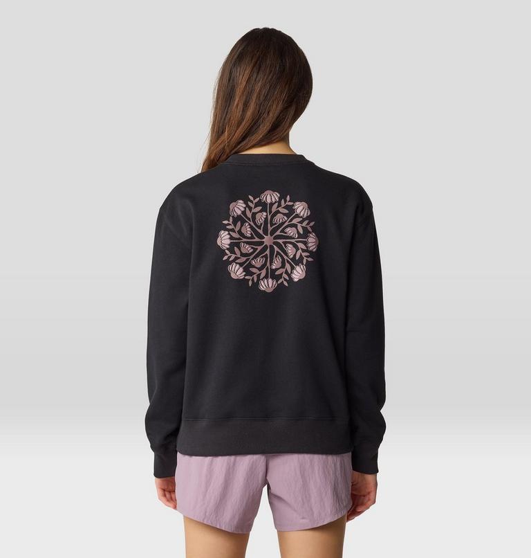 Women's Seek Floral Pullover Crew, Color: Black, image 2
