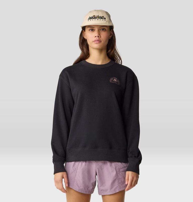 Women's Seek Floral Pullover Crew, Color: Black, image 1