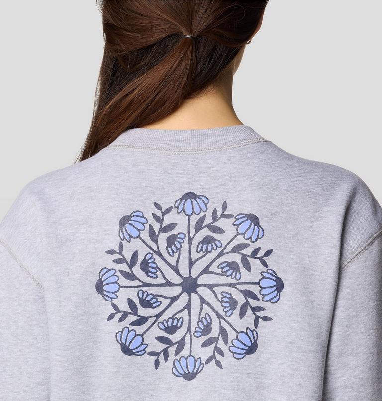 Women's Seek Floral Pullover Crew, Color: Hardwear Grey Heather, image 5