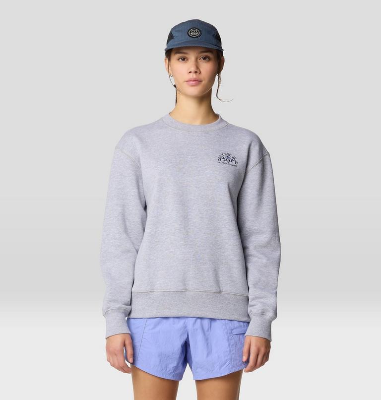 Women's Seek Floral Pullover Crew, Color: Hardwear Grey Heather, image 6