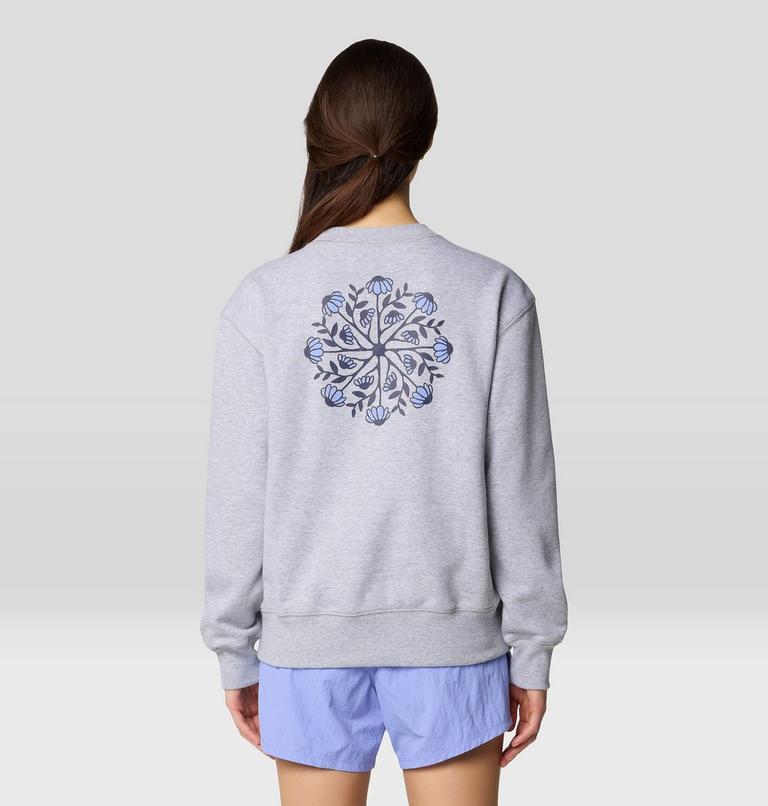Women's Seek Floral Pullover Crew, Color: Hardwear Grey Heather, image 2
