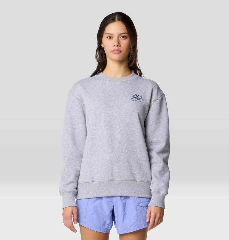 Women's Seek Floral Pullover Crew, Color: Hardwear Grey Heather, image 1