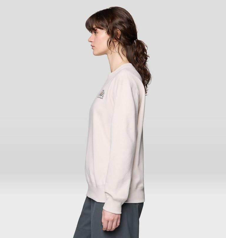 Women's Seek Floral Pullover Crew, Color: Talc, image 3