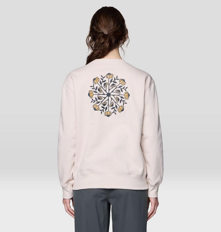 Women's Seek Floral Pullover Crew, Color: Talc, image 2