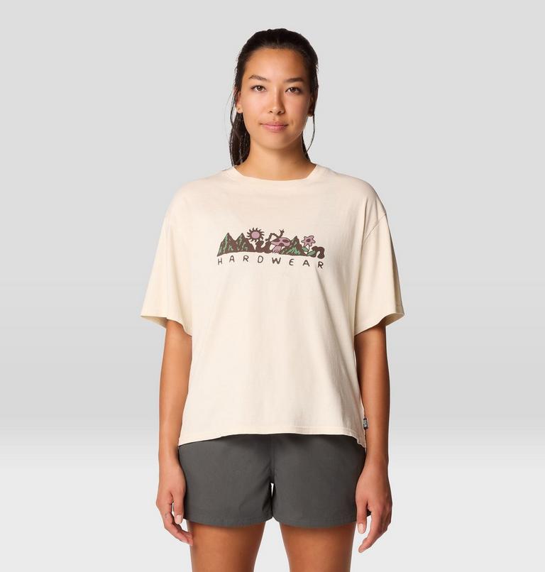 Women's MHW Sun Stash Collab Crop Short Sleeve, Color: Stone, image 1