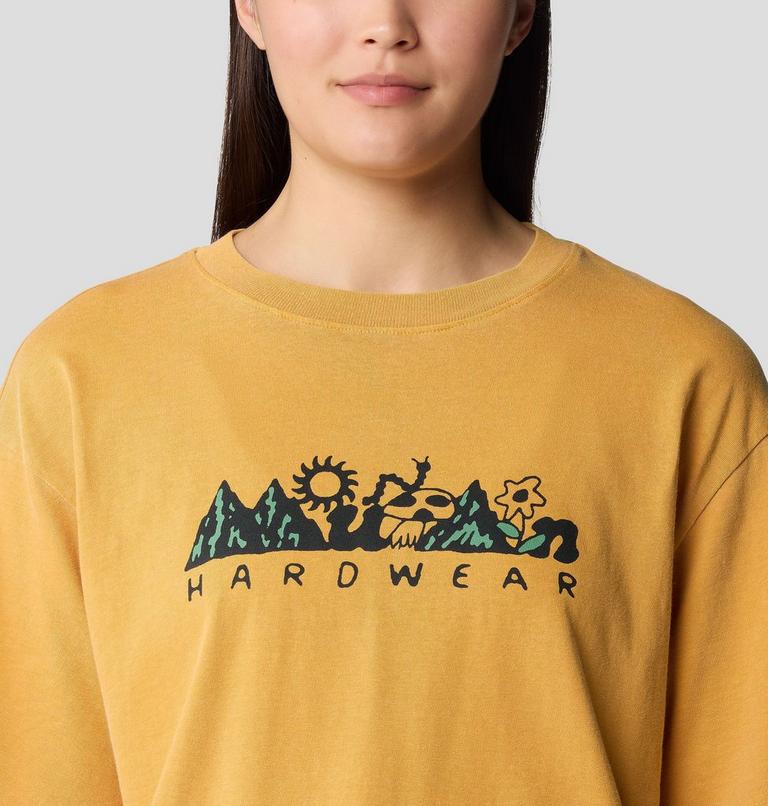 Women's MHW Sun Stash Collab Crop Short Sleeve, Color: Sundown Gold, image 4