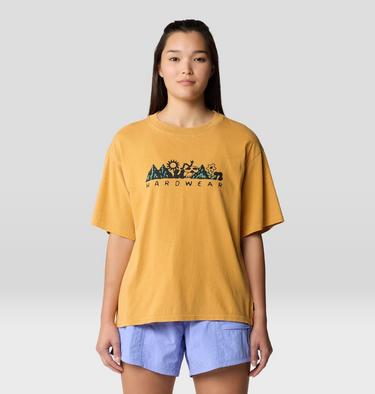 Women's MHW Sun Stash Collab Crop Short Sleeve, Color: Sundown Gold, image 9