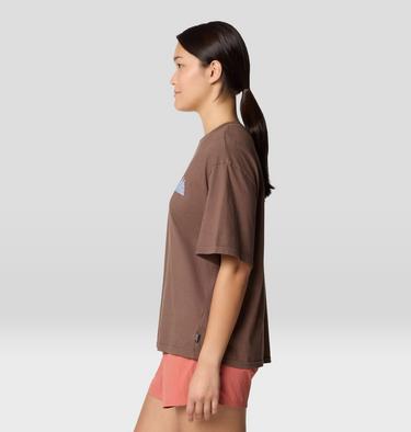 Women's MHW Mountains Collab Short Sleeve, Color: Carob, image 7