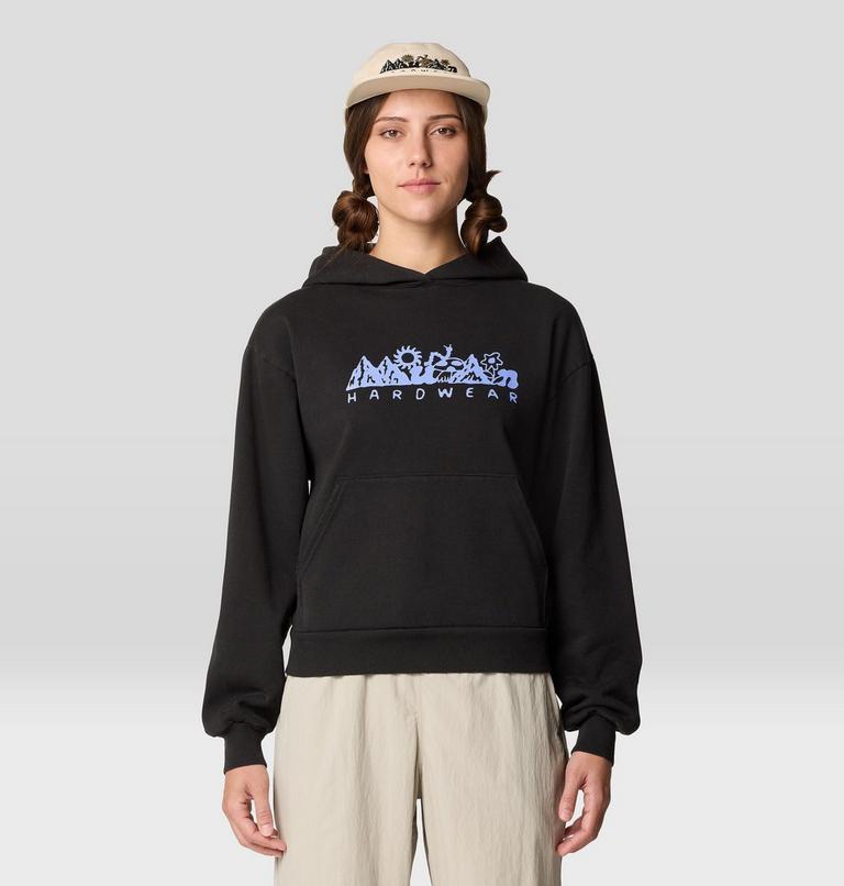 Women's MHW Sun Stash Collab Crop Hoody, Color: Stealth Grey, image 6