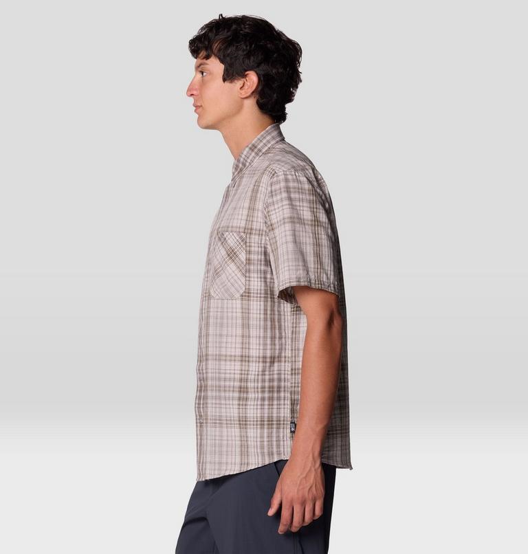 Men's Cottonwood Lite Short Sleeve Shirt, Color: City Fog Friction Plaid, image 3