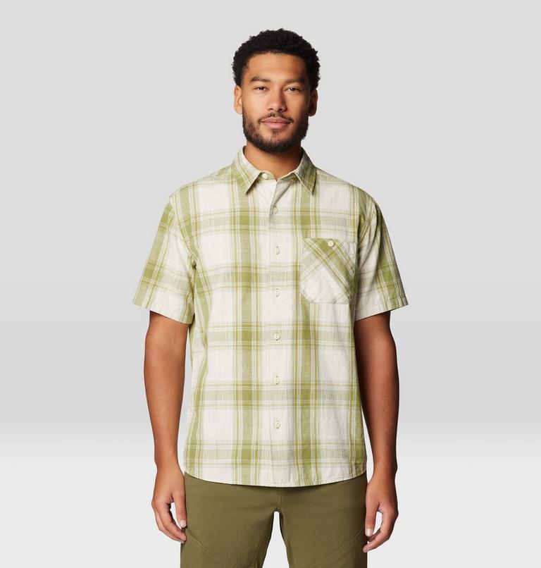 Men's Cottonwood Lite Short Sleeve Shirt, Color: Light Cactus Convoy Plaid, image 1