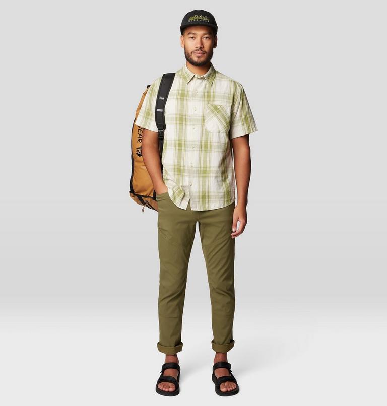 Men's Cottonwood Lite Short Sleeve Shirt, Color: Light Cactus Convoy Plaid, image 2
